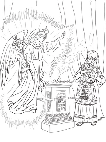 Angel Visits Zechariah Coloring Page